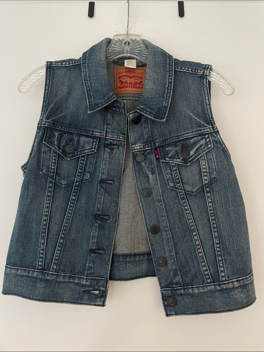 Levi's Blue Denim Sleeveless Jacket Vest